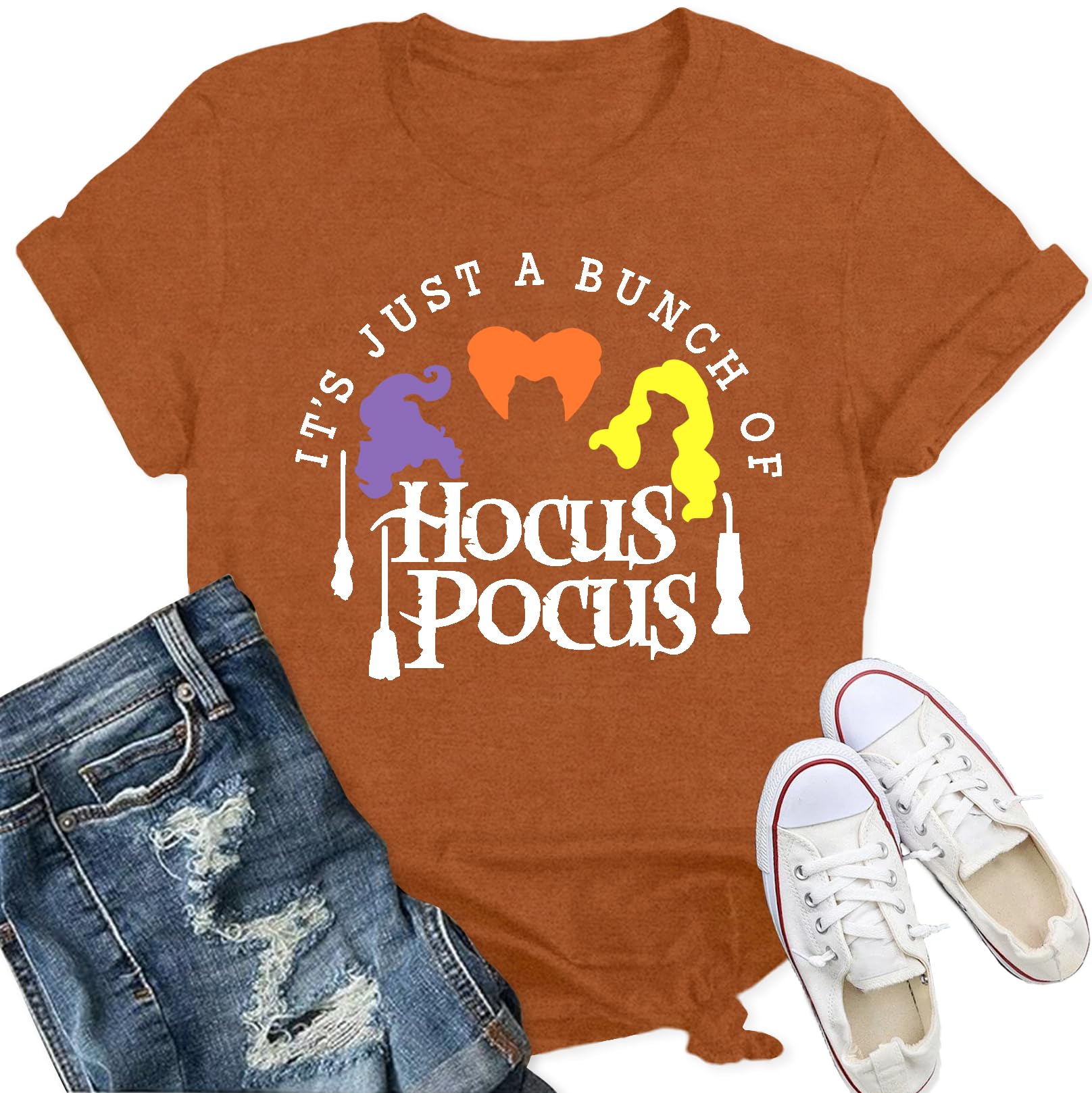 T-shirt d'Halloween pour femmes Sanderson Sisters Hocus Pocus coton