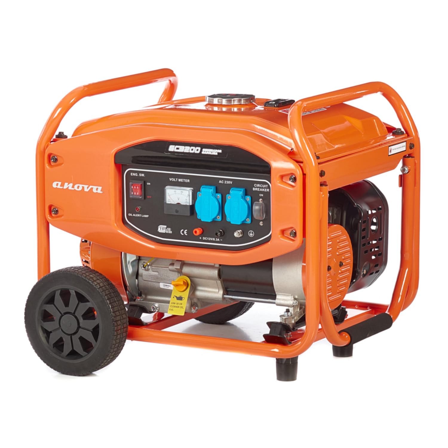 anova - Generador Gasolina | 3,2 kVA | Arranque Manual | para Suministro Eléctrico en Obras, Camping y Emergencias | Diseño Robusto y Larga Durabilidad | Larga Durabilidad y Materiales Resistentes