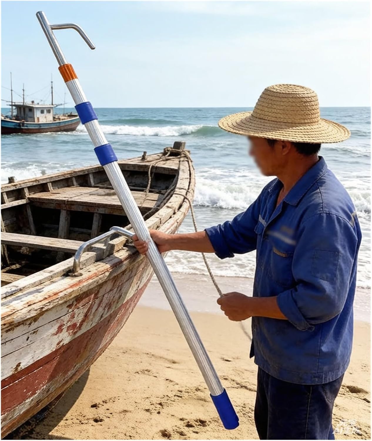 Telescoping Boat Push Pole - Versatile Docking Tool for Yachts, Mooring Lines & Hanging Lights, Lightweight Grabber Reacher for Easy Handling & Storage