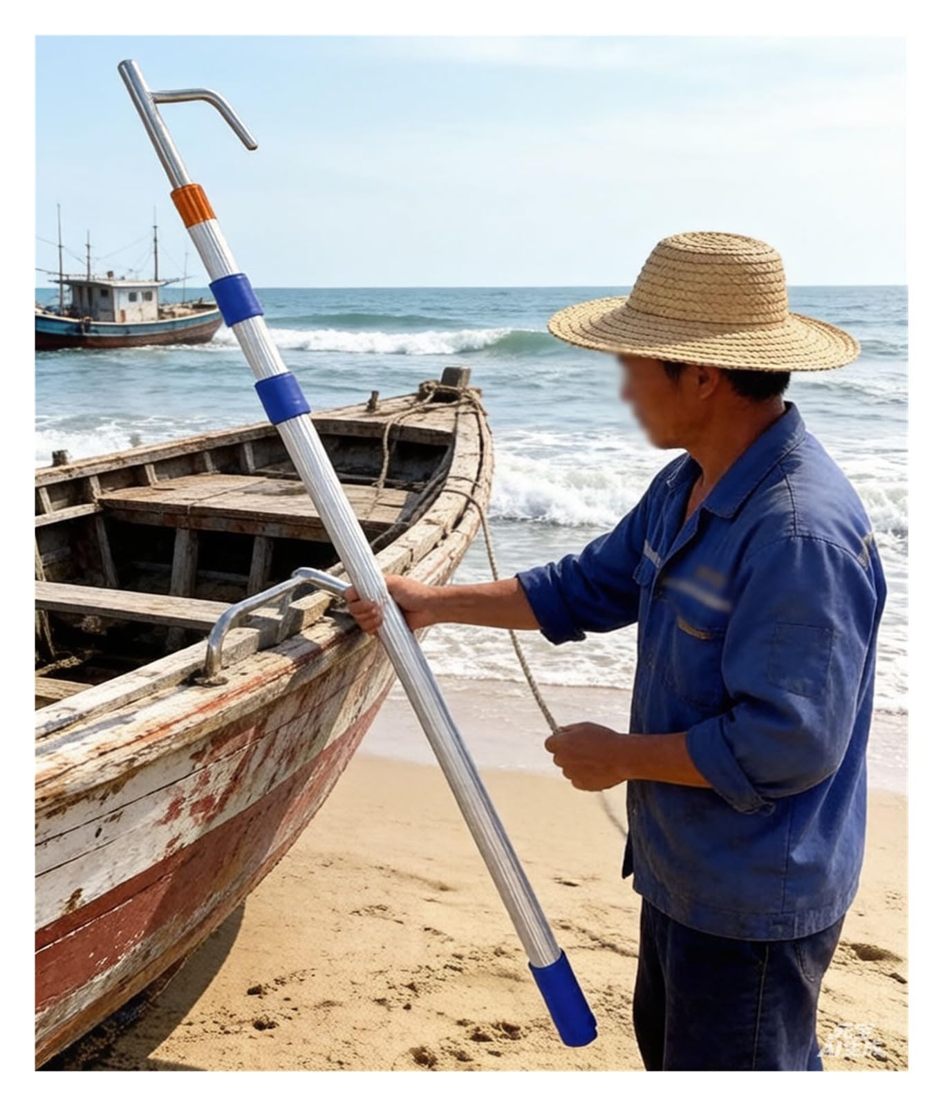 Gancio telescopico per barche per ormeggio e ormeggio, strumento versatile per yacht e luci da appendere