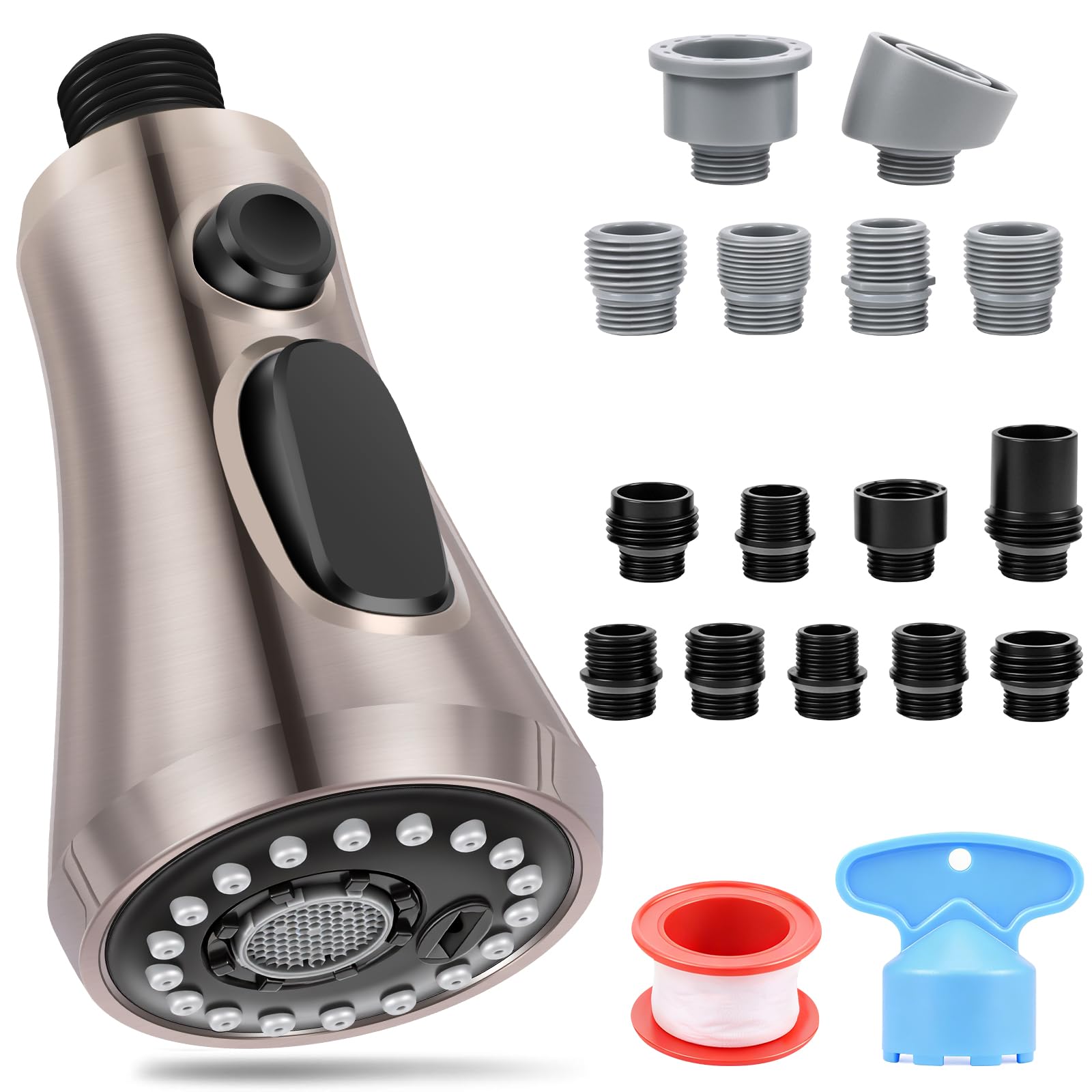 Patnfr Electroplated Color 3 Function Kitchen Tap Spray Head Spout Tap Extender With Adapter Accessories Universal Sink Taps Spray Head Attachment Faucet Extension Adapter Faucet Aerator For Kitchen Sink(Electroplated Color)