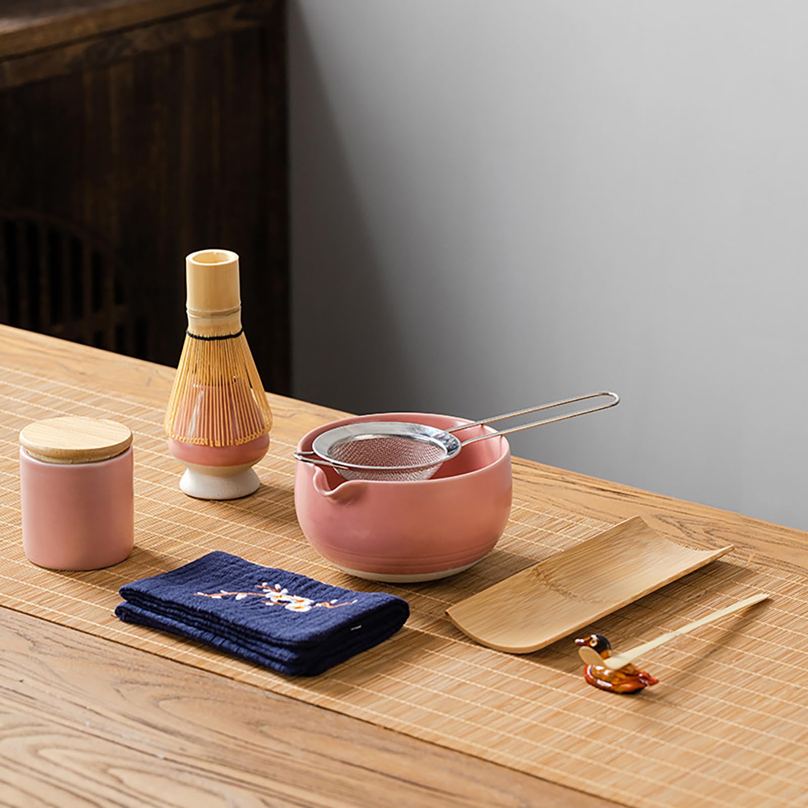 Matcha-Set, Keramik, Zeremonie mit Schüssel, Teller, Löffel, Küchenutensilien, Servieren für Ausrüstung, 9 Stück