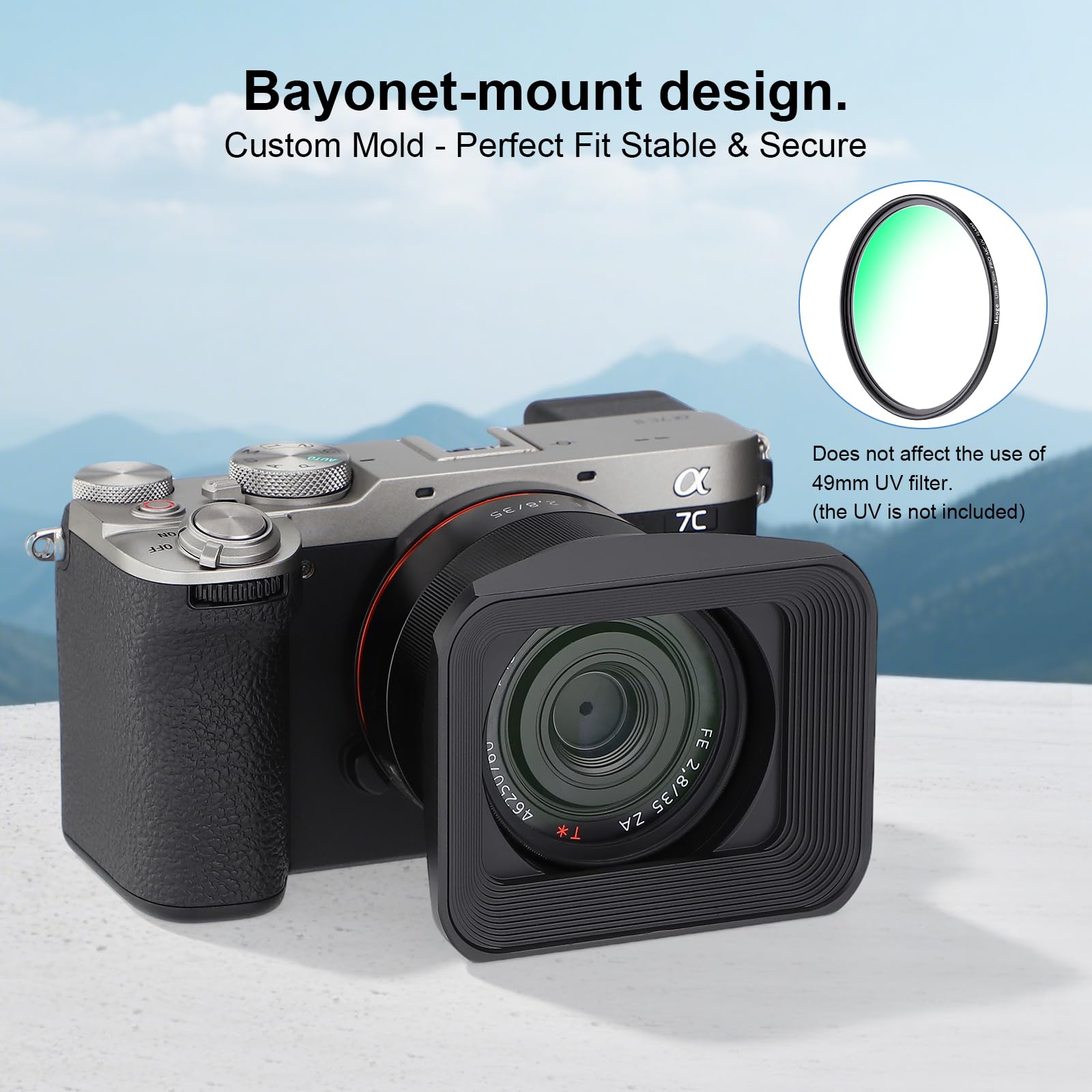 Amazon | Haoge LH-S35B バヨネットメタルスクエアレンズフード