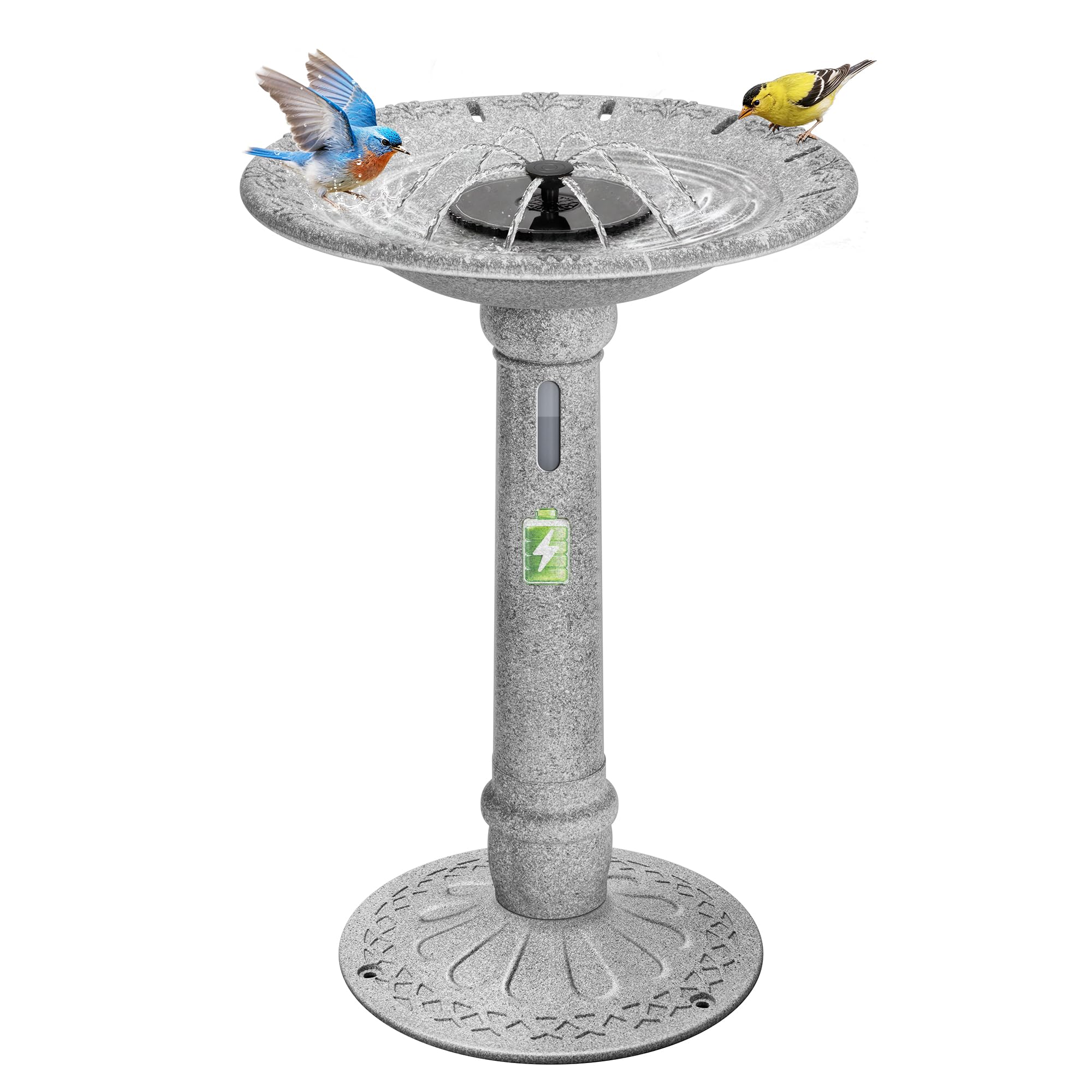 VIVOHOME ⌀51cm Baño para Pájaros de Jardín al Aire Libre, 4,5L Depósito | ABS Resistente a la Intemperie para Jardín, Patio Trasero o Balcón. Fabricado en ABS resistente a la intemperie.