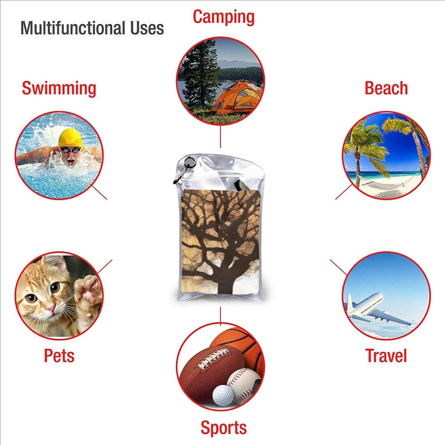 KHiry Microfiber Towel Beach Towels Winter at Sunset Quick Dry Towel Soft Lightweight Travel Towels Absorbent Large Easy Pack Travel Things Beach Blanket for Gym Sports Swimming