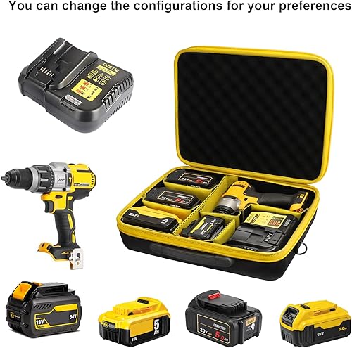 Miniatura 4 de Estuche grande de almacenamiento de batería para batería Dewalt de 20 V60 V MAX y cargador, paquete de baterías de herramientas, caja de contenedor,