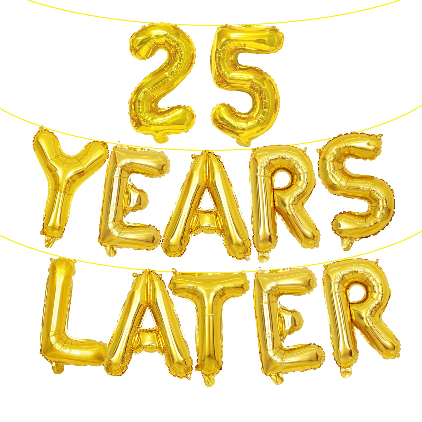 Amazon.com: 16 Inch Gold 25 YEARS LATER Letter Balloons Banner 