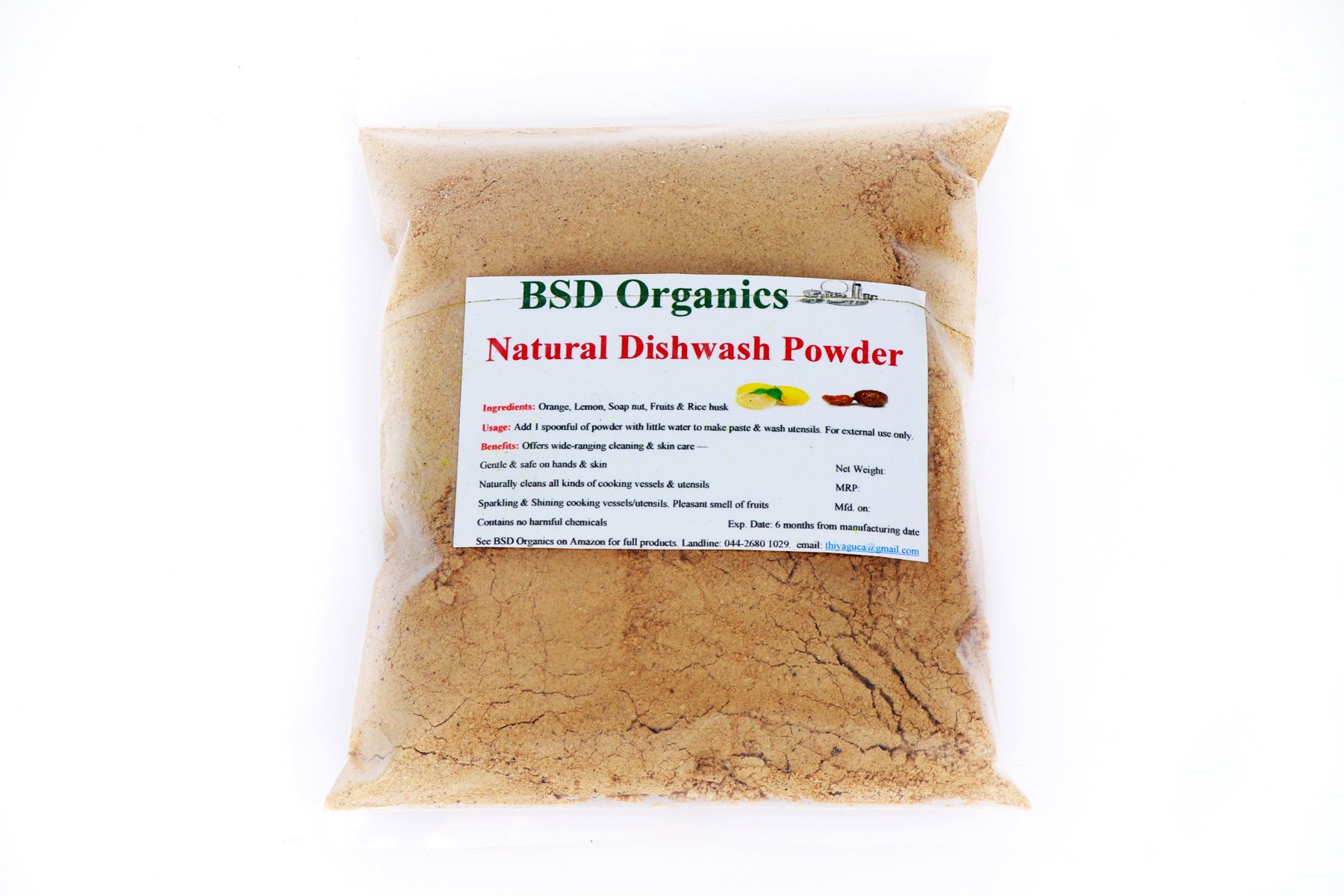 BSD Organics Natural Dish wash Cleaning detergent powder - 1 Kg-image-31