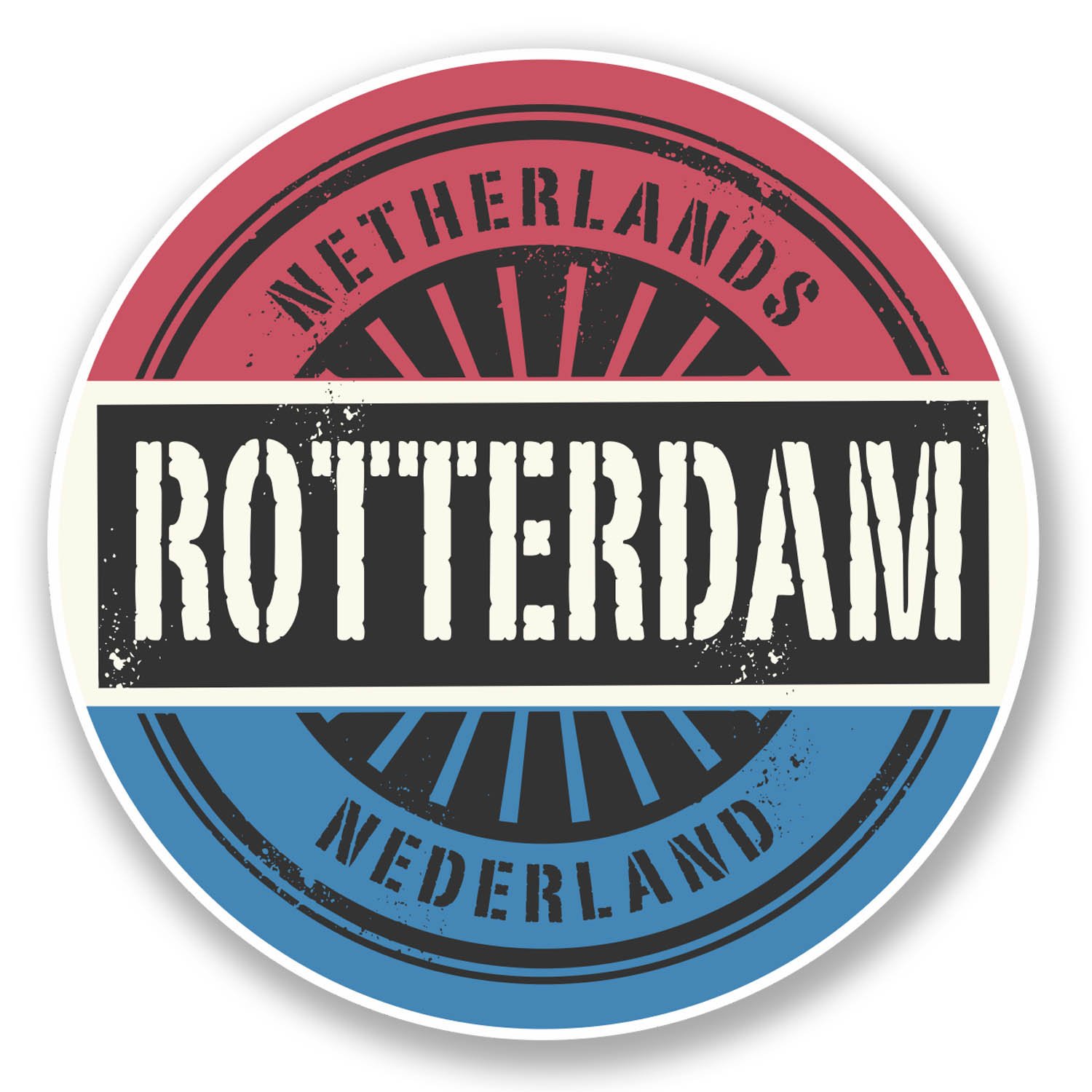 Destinationvinyl Multi 2 X 10Cm Rotterdam Netherlands Sticker Car Bike Laptop Travel Luggage Flag #6048 (10Cm X 10Cm)