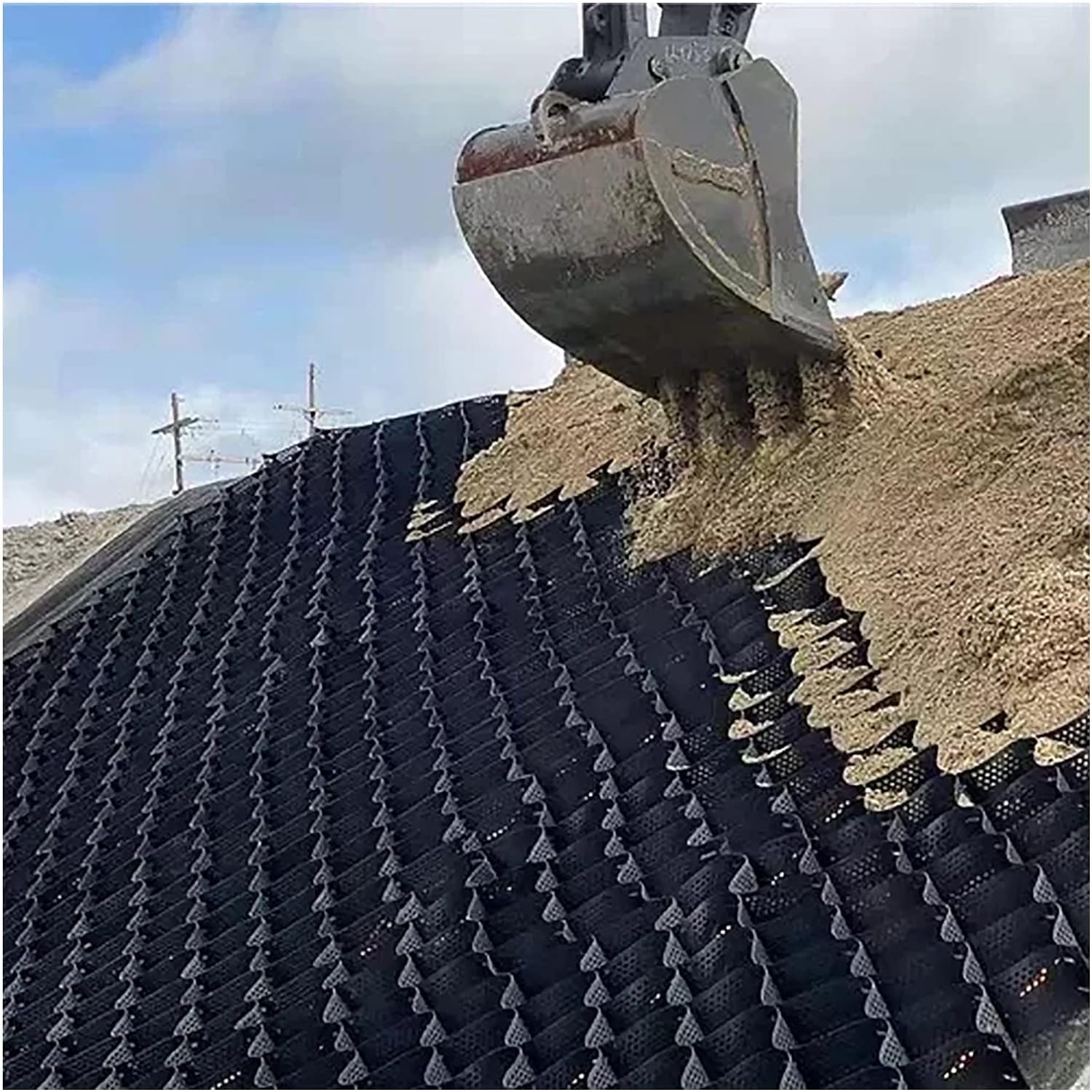 Grille de sol pour pavé de terrasse et base de hangar - Stabilisateur de gravier de 6x6m