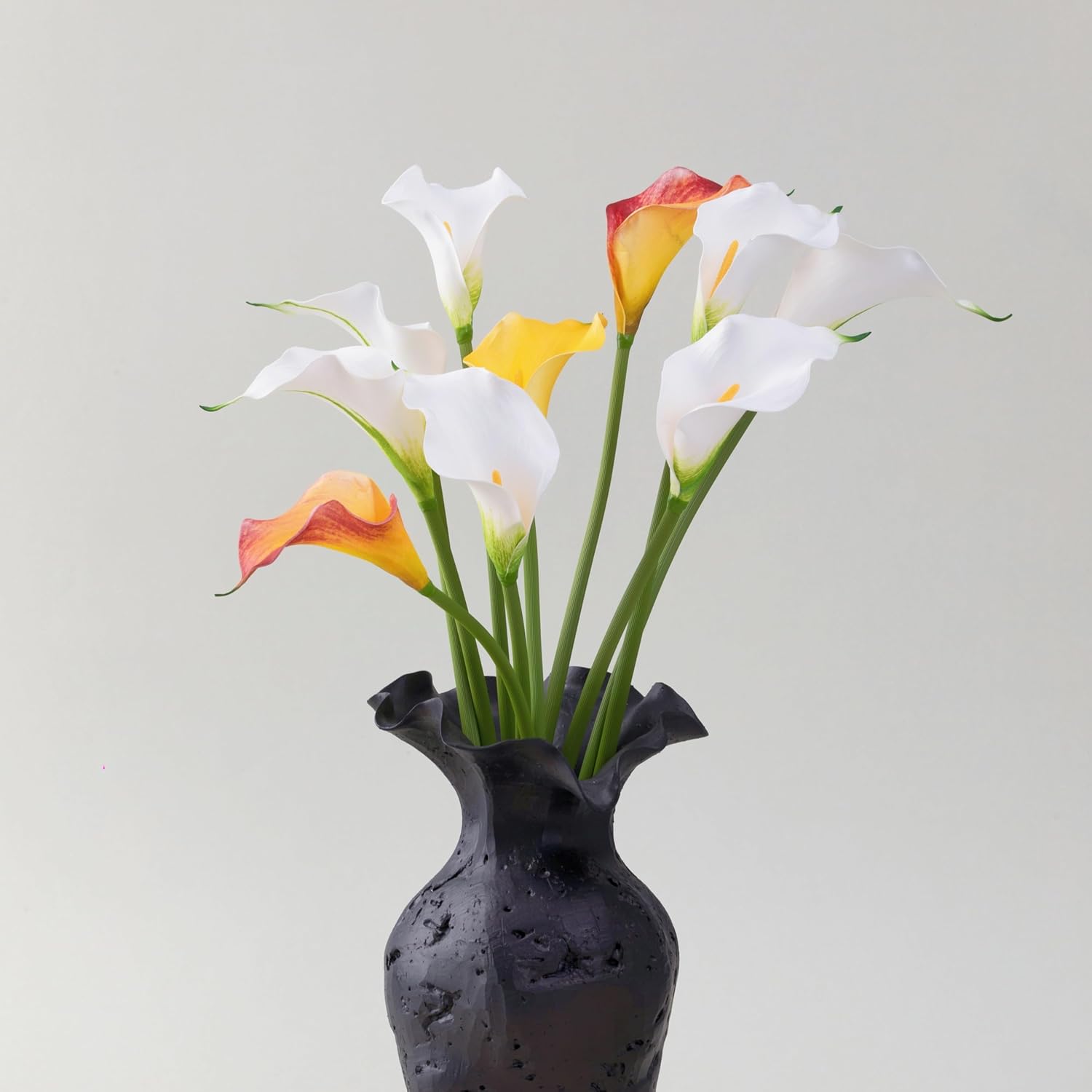 WILD WORKS 10pcs White Calla Lilies Artificial Flower, 22" Long Stem Artificial Calla Lily Flowers, for Christmas Decor Wedding Bridal Bouquet Home Decoration Centerpiece