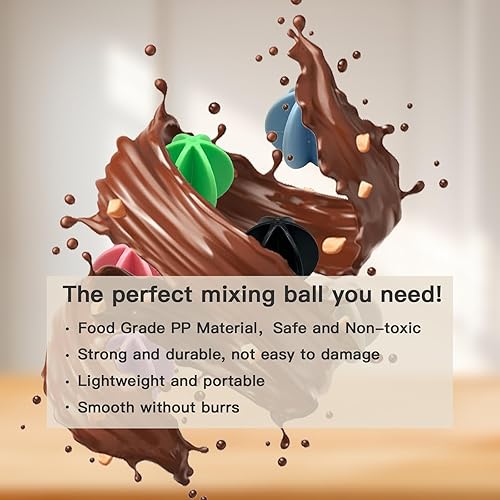 Miniatura 3 de Shaker Balls 6 bolas mezcladoras de proteínas, bolas de plástico de repuesto para agitador, vaso de botella de bebida, bolas coloridas para batidor