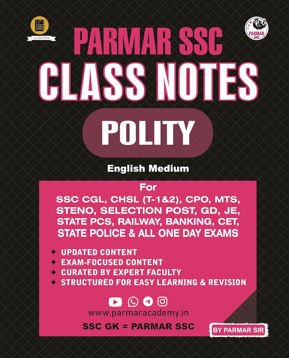 Buy Parmar SSC Class Notes Polity By Parmar Sir English Medium For SSC ...