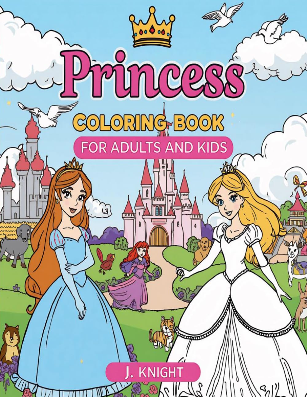 Princess Coloring Book for Adults and Children