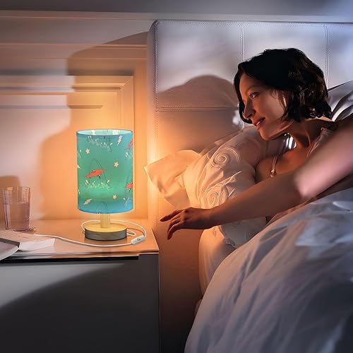 Miniatura 7 de Night Light Small Bedside Lamp with Shade Blue Sharks Sea Lamps for Small Spaces Hurricane de Noche para
