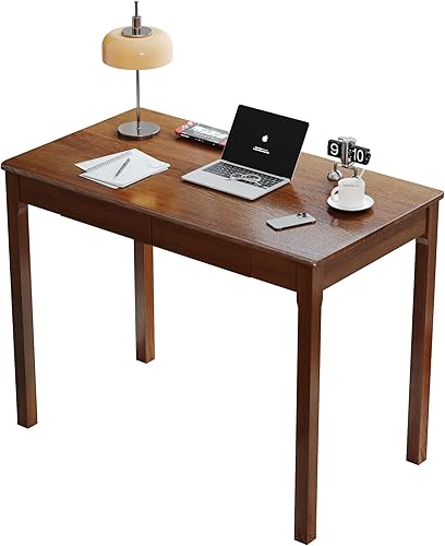 Escritorio de madera maciza con cajones - 39 x 22 pulgadas, escritorios vintage, escritorios modernos de mediados de siglo, mesa de estudio de