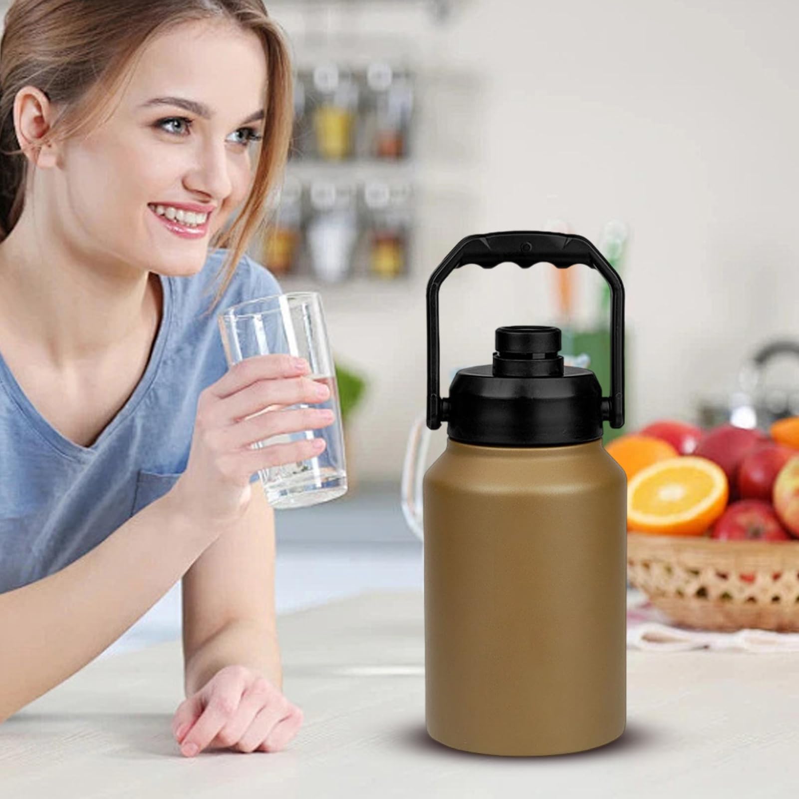 Refrigerador isotérmico,Cubo de almacenamiento de hielo de 2 litros con asa | Botella de agua para casa de viaje picnic camping barbacoa