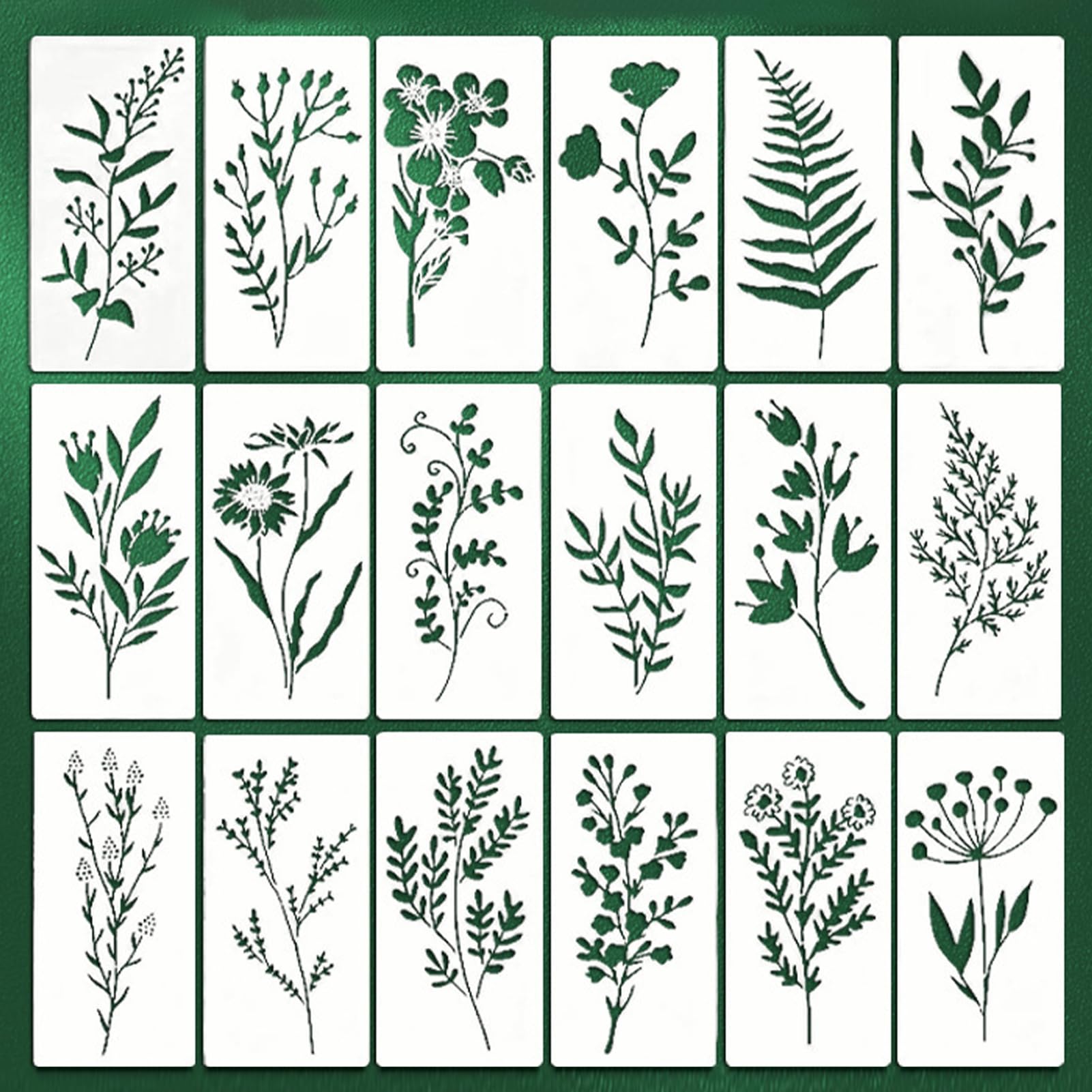 BOHUIZ 64 Stück Schablonen Set | Wiederverwendbare Malvorlagen | 7,6x7,6cm