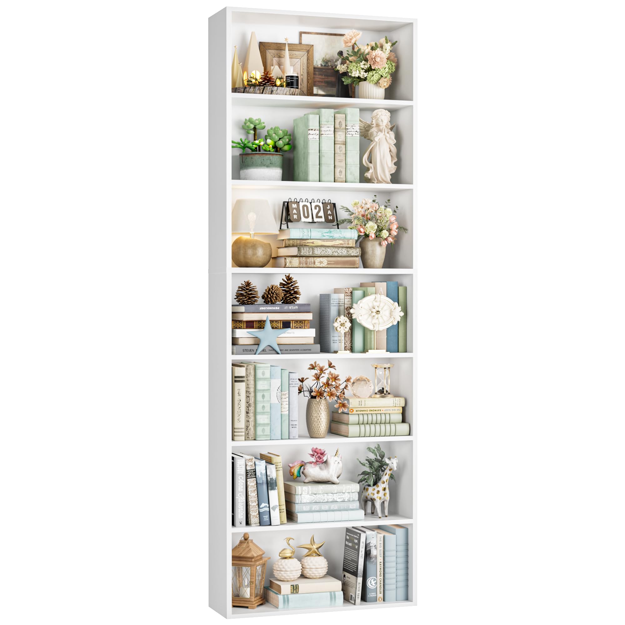 Open Display Tall Bookcase, White