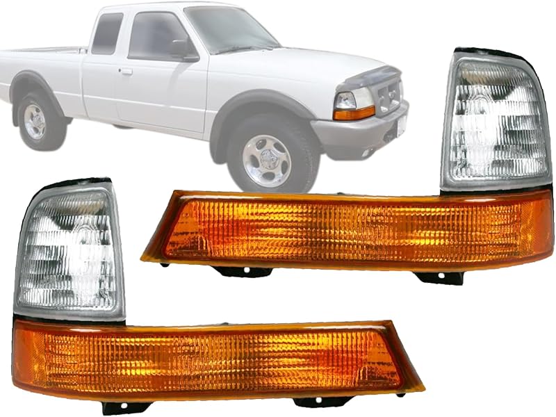 Par de lanternas dianteiras de seta e marcador lateral Auto Parts Avenue para Ford Ranger 1998 a 2000 – FO2521144 e FO2520144
