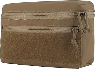 Bolsa de Administración MOLLE GP, Organizador con Cremallera y Pequeños Bolsillos Molle para Chaleco Táctico y Panel(Brown)