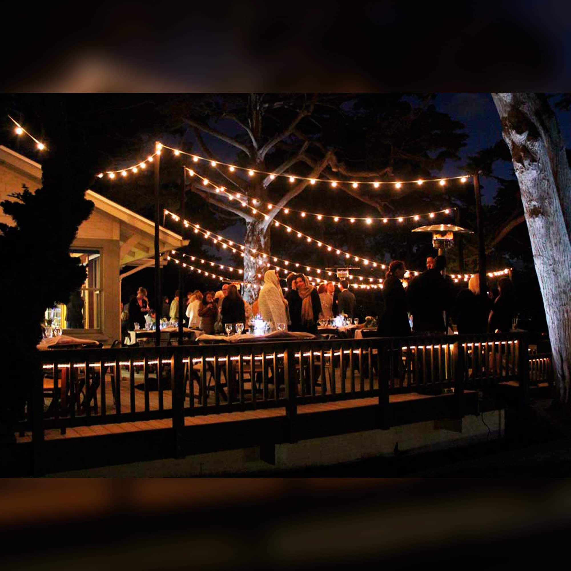 KS Verlichting Außenbeleuchtung Patio 20 Meter Lichterkette inkl. 24 LEDs Warmweiß E27 IP44