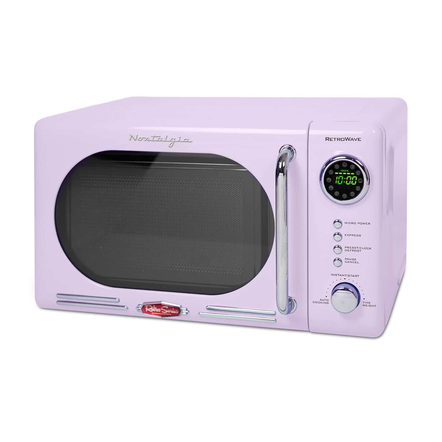 Nostalgia Retro Countertop Microwave Oven - Large 800-Watt - 0.9 cu ft - 12 Pre-Programmed Cooking Settings - Digital Clock - Kitchen Appliances - Aqua, view 7