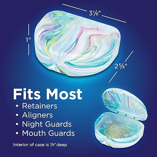 Miniatura 5 de Practicon Estuches de retención de mármol, funda de alineador de ortodoncia, soporte para protector bucal (paquete de 3) océano