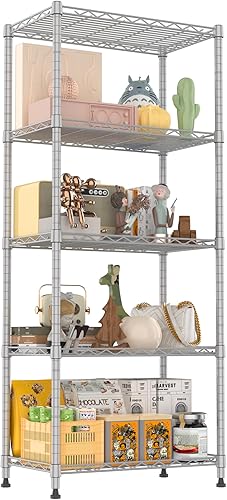 Miniatura 8 de REGILLER - Estante ajustable de metal de 5 alambres para almacenamiento, para lavandería, baño, cocina, despensa, armario, plateado, 21.2 x 11.8 x