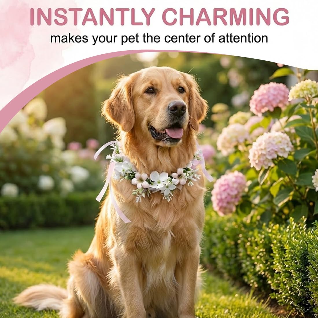 1 Pezzo Collare di Fiore per Matrimoni per Cani, Ghirlanda di Nozze Cane, Accessori Papillon Cane Coroncina Compleanno