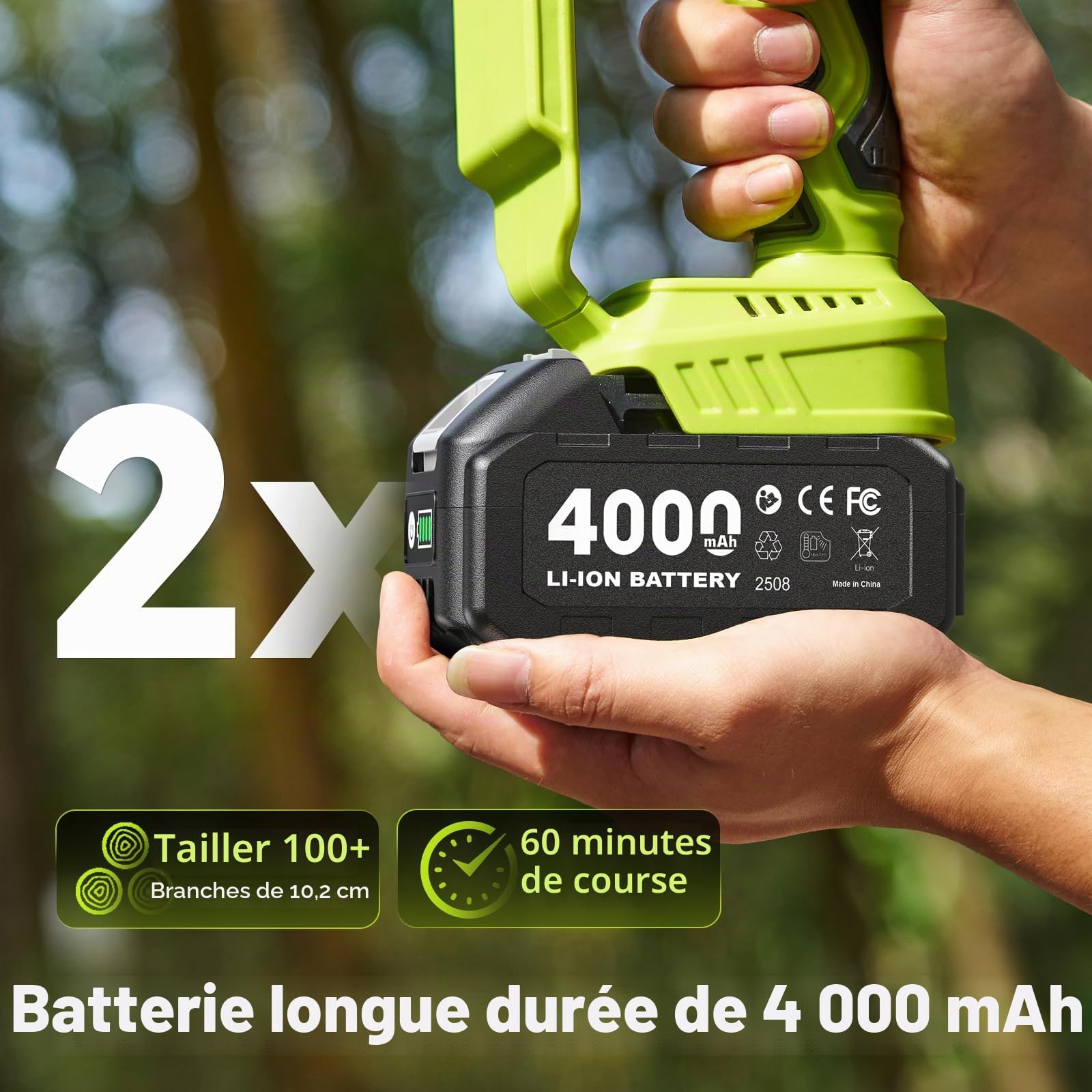 supstable Mini tronçonneuse, avec batterie 4.0