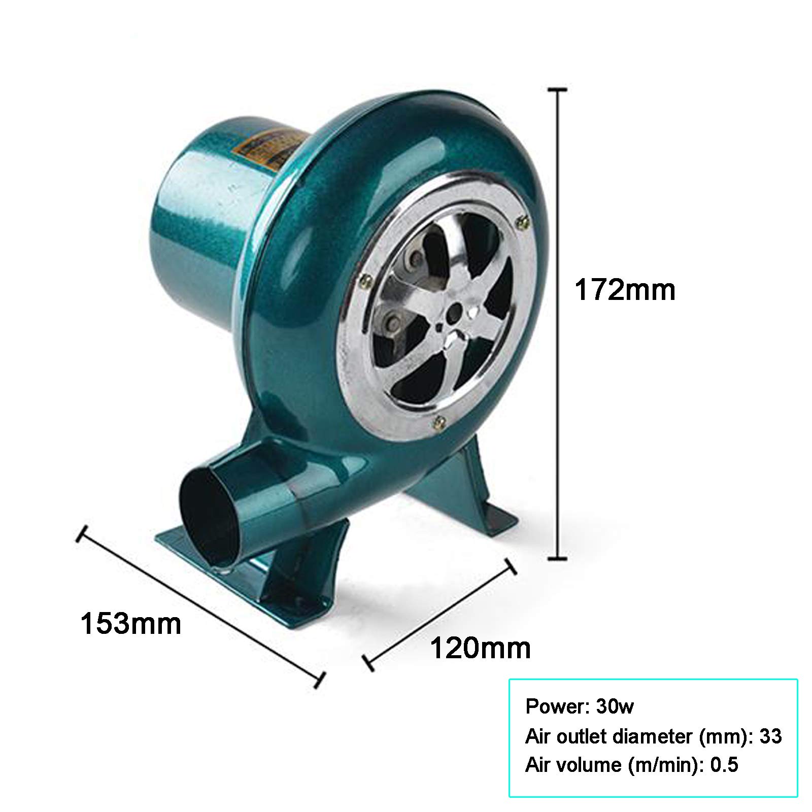 Soffiatore elettrico a velocità variabile 220 V, soffiatore di barbecue, soffiatore di forgia a carbone con regolatore, per barbecue, strumento di cottura per ventilatore da camino, 30 W