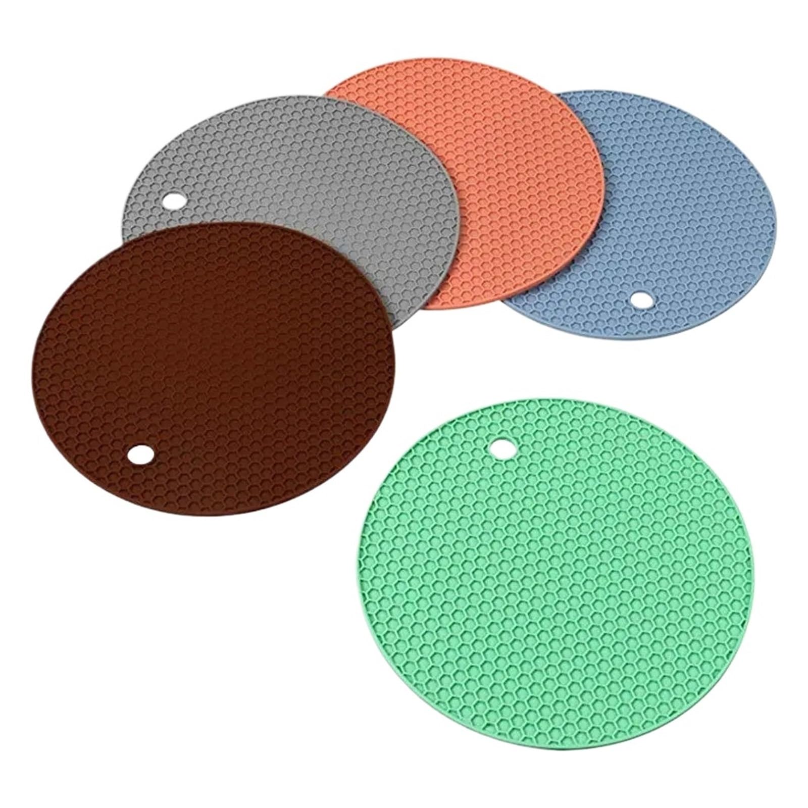 5pcs Honeycomb Silicone Mat Heat Resistant Hot Pads Food Insulation Mats for Countertop Antislip Proof Pan Placemats Kitchen For Kitche