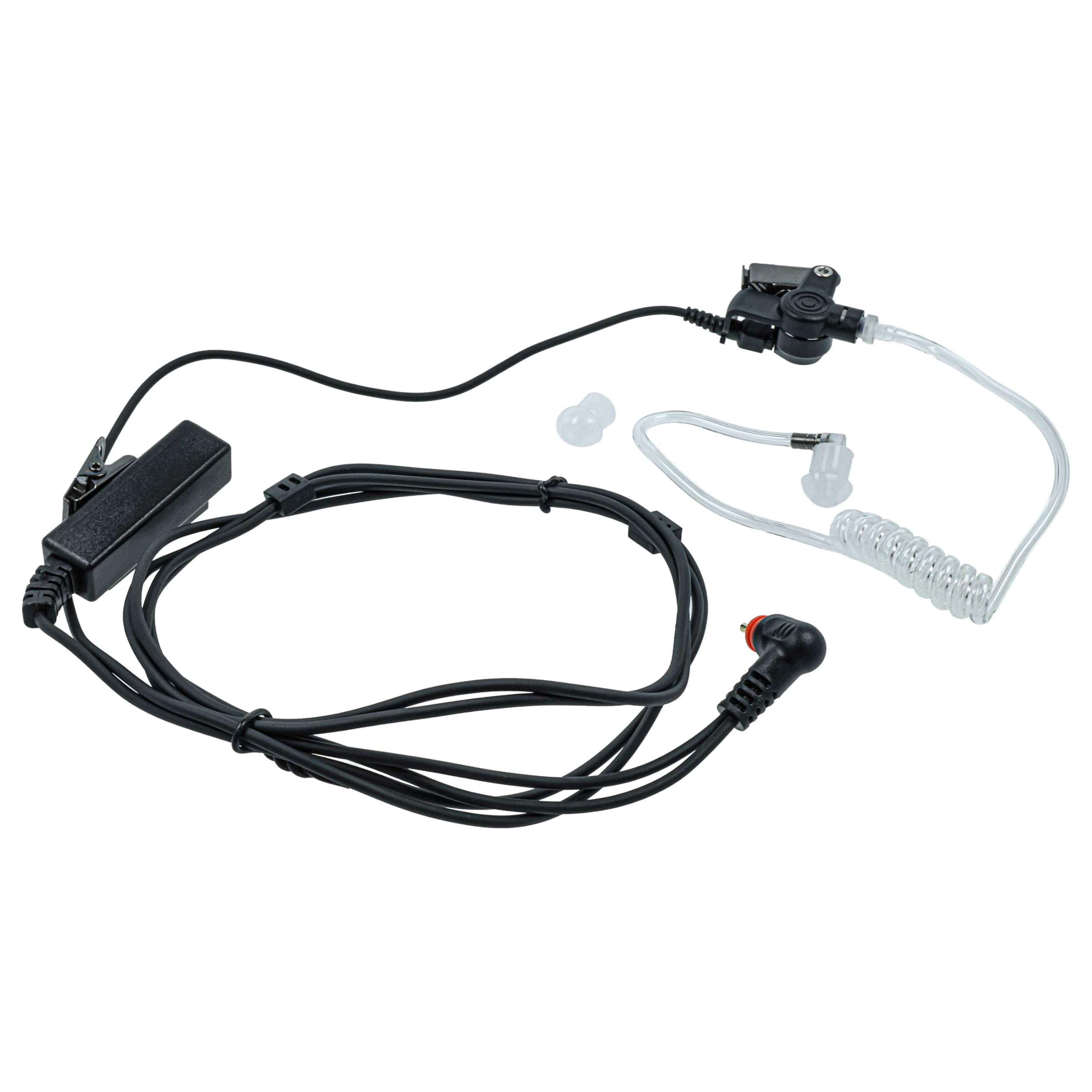 vhbw Zestaw słuchawkowy kompatybilny z Motorola SL7550, SL1K, SL4010, SL1600, SL4000, SL7500, SL1M krótkofalówka - przezroczysty, czarny