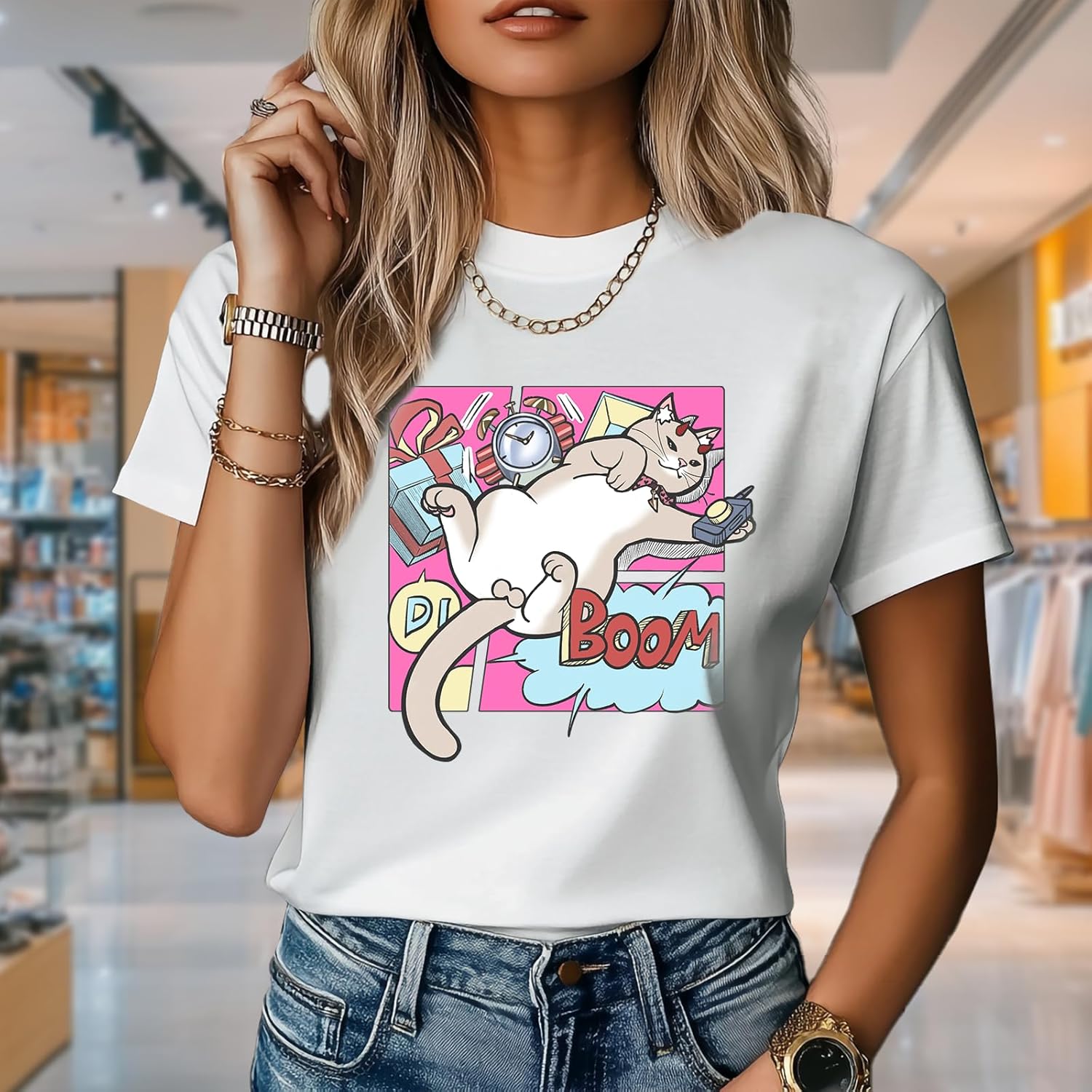 Summer Shirts for Women Trendy Cotton Crew Neck Casual Dress Outfits Oversized Vintage Work Comfy Shirt Y2K - Image 2