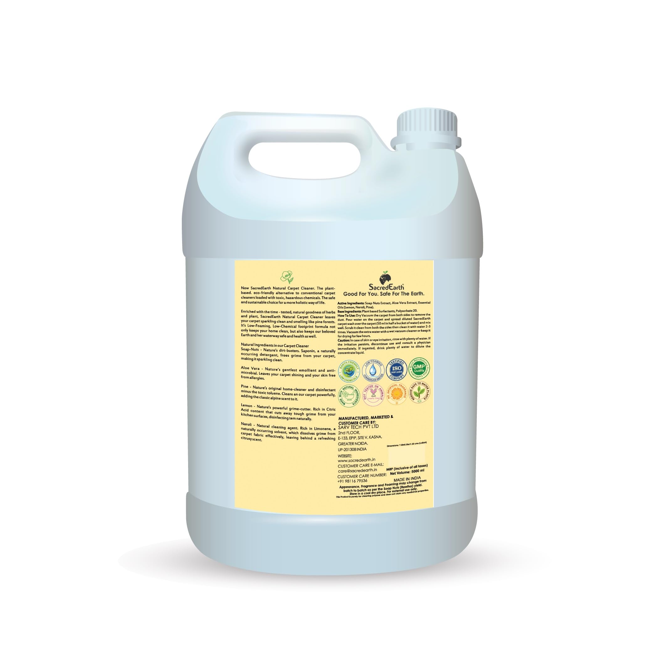 SacredEarth Natural Carpet Cleaner Liquid, Removes Dirt, Oil, Grease and Safe for Environment (5000 ml) - Image 2 thumbnail