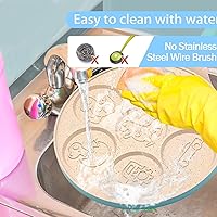 Vista 4 de Sartén para huevos de dinosaurio, sartén para tortillas, 7 tazas, sartén para panqueques para huevos, panqueques, plett, crepes antiadherente