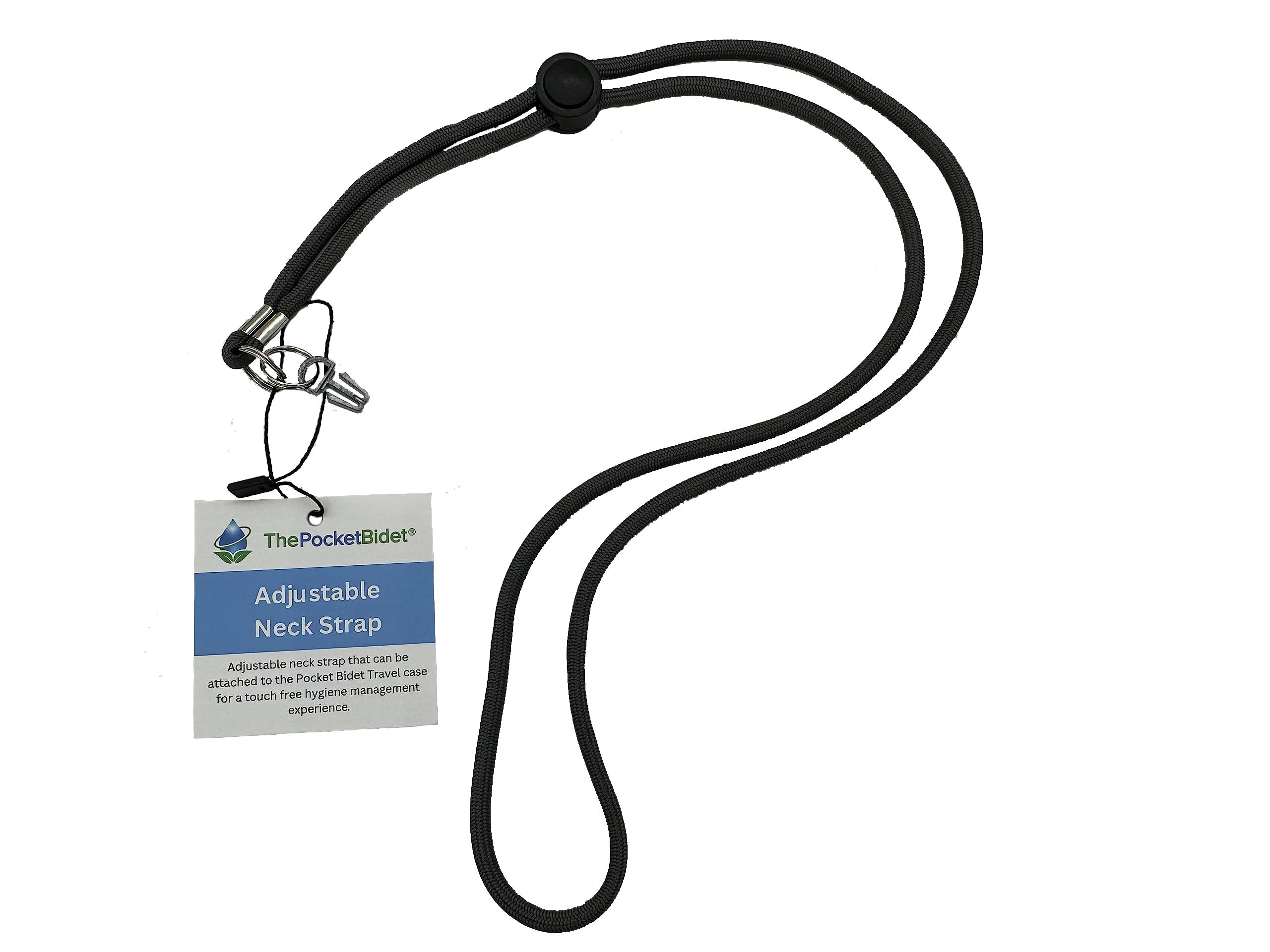 The Pocket Bidet Neck Strap - Grey color Adjustable Size Easy to attach to Case Keeps Your Bidet
