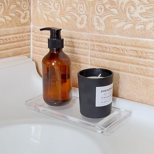 Miniatura 4 de Jabonera de pedestal, bandeja de jabón acrílica para cocina, soporte elevador de botellas de jabón para fregadero de cocina, baño, transparente