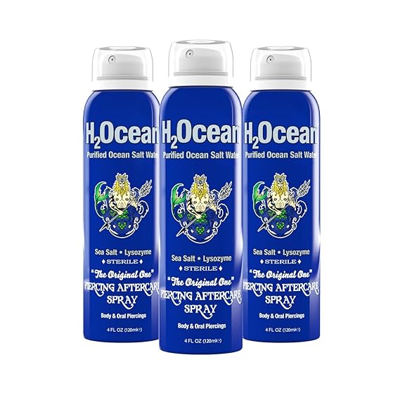 H2Ocean Piercing Aftercare Spray, 4oz Set of 3 Sea Salt