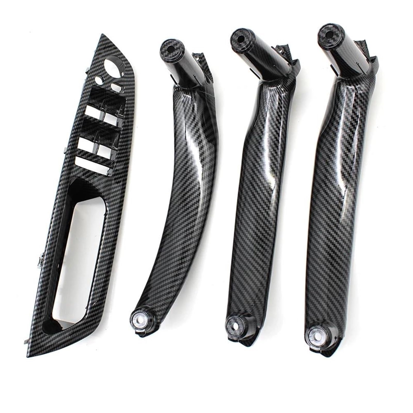 FKHBZM LHD RHD 4PCS Set Inteior Door Pull Handle Kit Replacement Parts for BMW X5 X6 E70 E71 2007-2013(LHD Carbon)