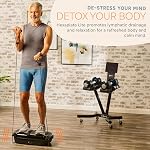 LifePro Hexaplate Lite Machine d'exercice à plaque vibrante avec points d'acupression magnétiques - Machine à plaque vibrante pour entraînement complet du corps - Plaque vibrante avec bandes de résistance et de boucle pour le fitness