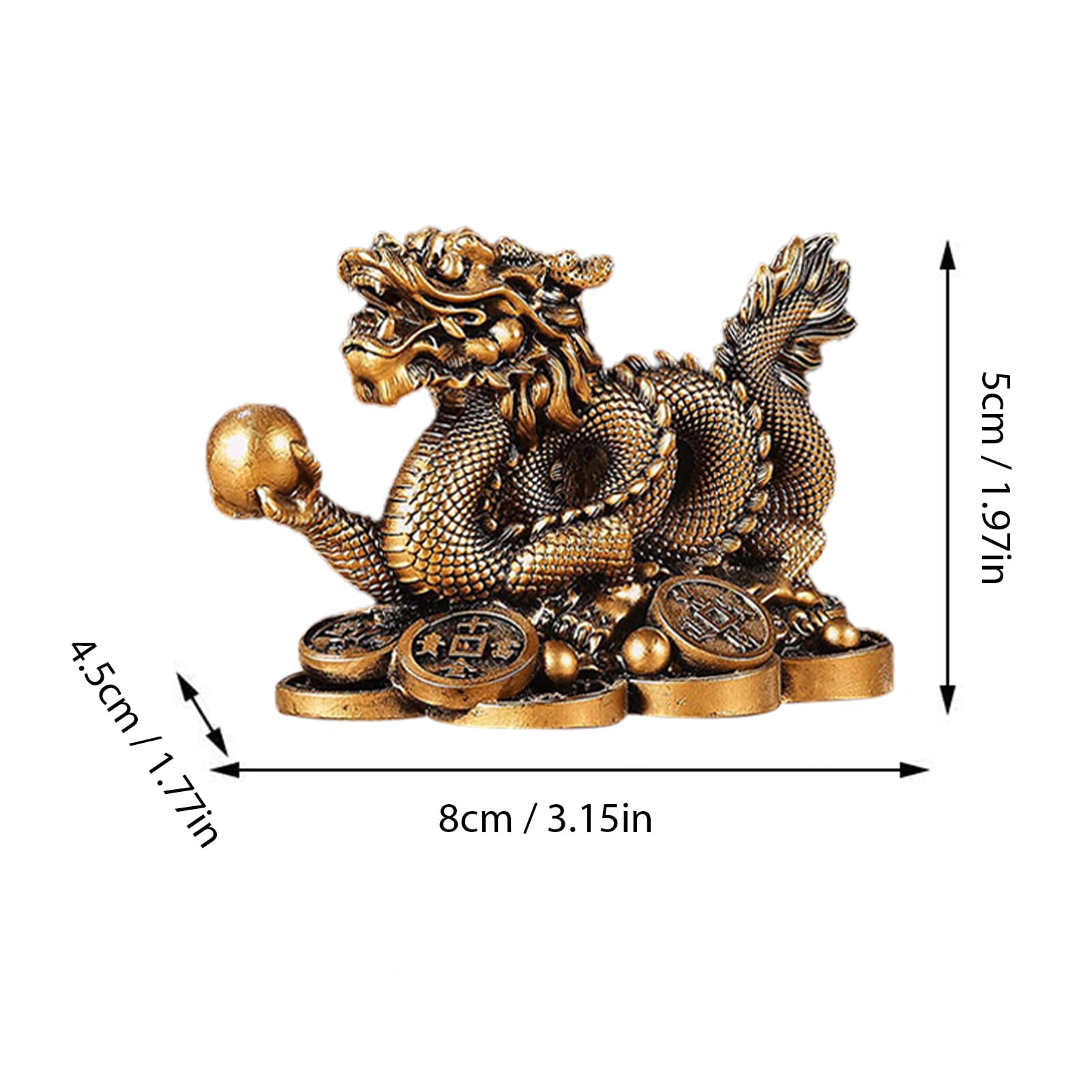 ドラゴンとコインの置物