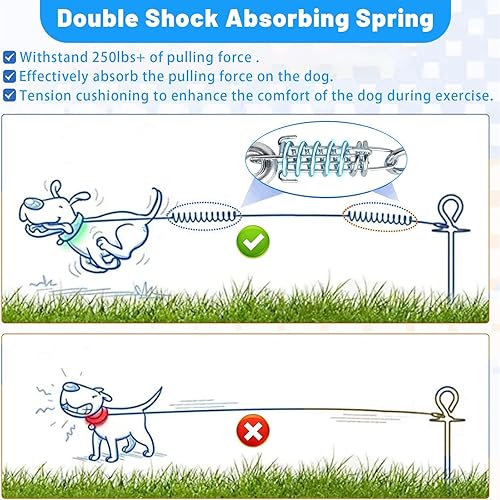 Miniatura 2 de Cable de amarre para perros  1015202530 pies resistente para perros grandes de hasta 250 libras  rosa rosado, azul, morado, plata, rojo, verde,