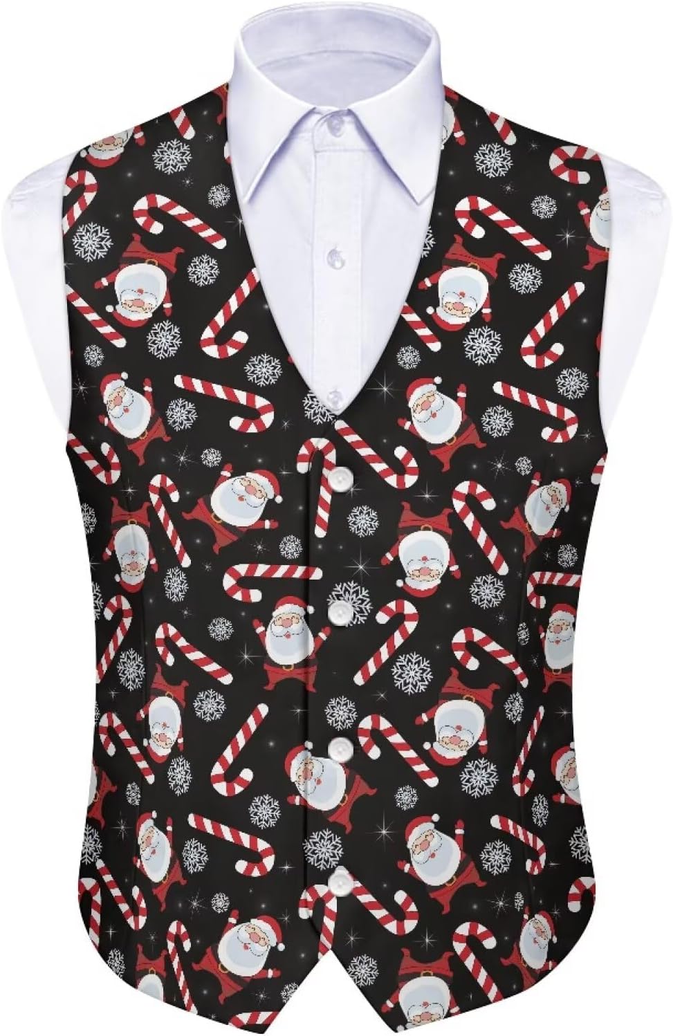 Men Christmas Suit Vest Lightweight Men's Vests for Party Banquet Winter V-Neck Mens Waistcoat with Back Strap