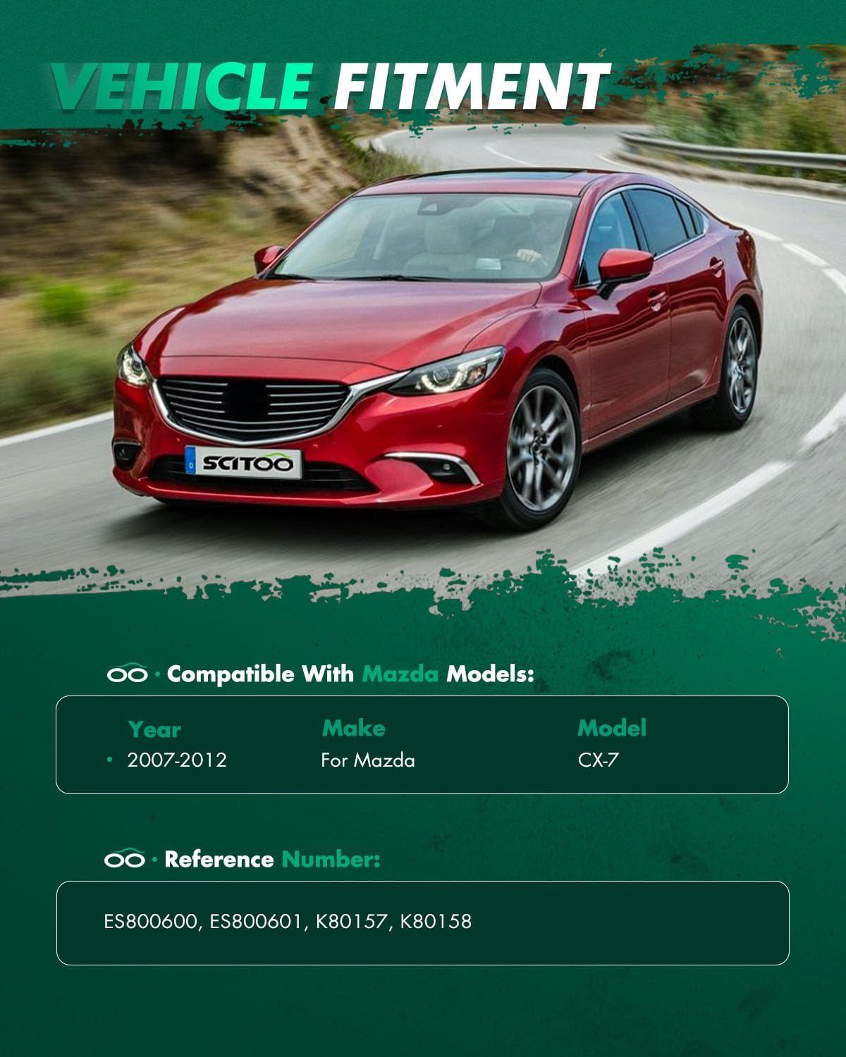 SCITOO 4pcs Front Suspension Kit Outer Tie Rod End Sway Bar End Link Fit 2007-2012 For Mazda CX-7