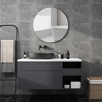 12'' Round Wall Mirror Tiles Self Adhesive Circle Mirror for Wall