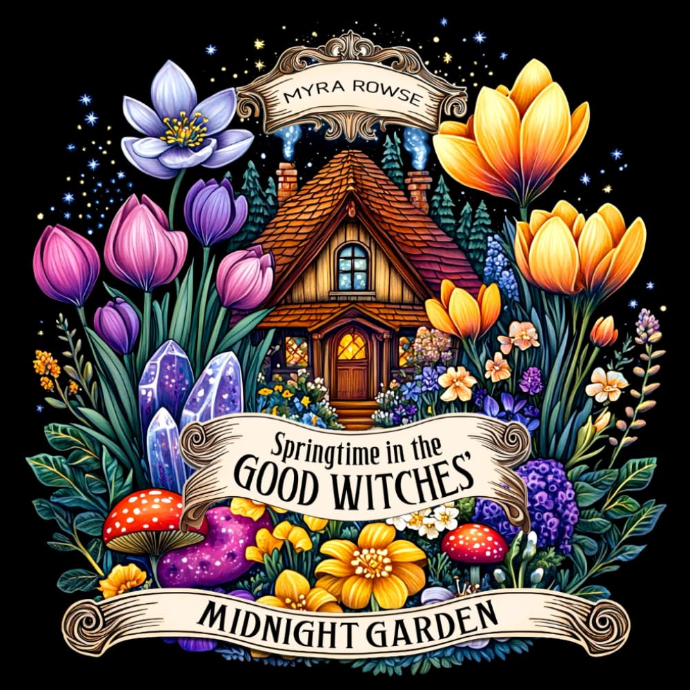 Springtime in the Good Witches' Midnight Garden: A Witchy Cottagecore Coloring