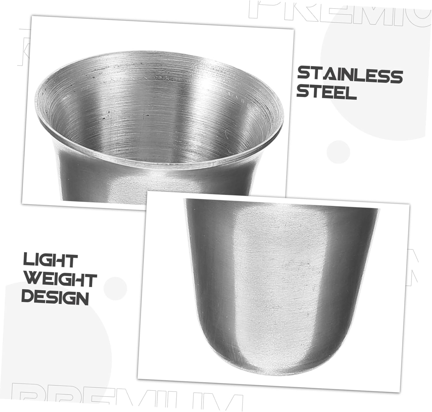 KICHOUSE 4sets Church Communion Cups Bread Sturdy Stainless Steel Cups Easy to Clean Store 10pcs*4