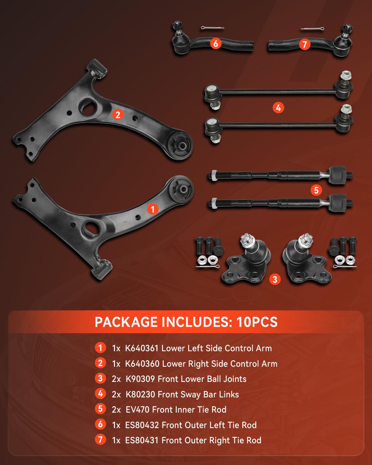 Amazon.com: DRIVESTAR Front End Suspension Kit, Control Arm w/Ball